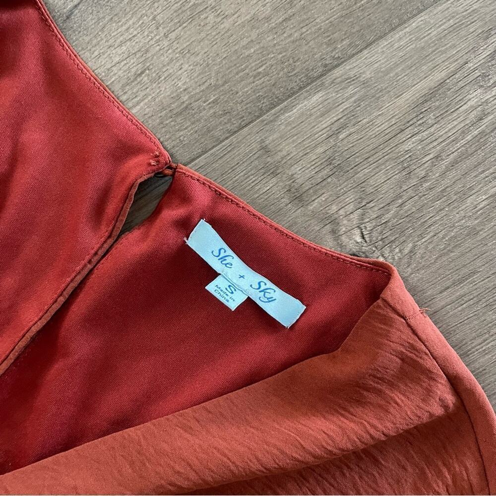 Buckle She‎ + Sky Siena Satin Wide Leg Tie Waist Jumpsuit - Picture 7 of 7